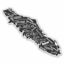 Vancouver Island Plaatsen West Coast Vinyl Sticker