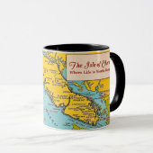 Vancouver Island Vintage Kaart Ansichtkaart Mok (Voorkant rechts)