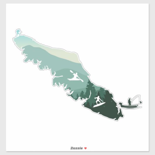 Vancouver Island West Coast Design Vinyl Sticker (Vel)