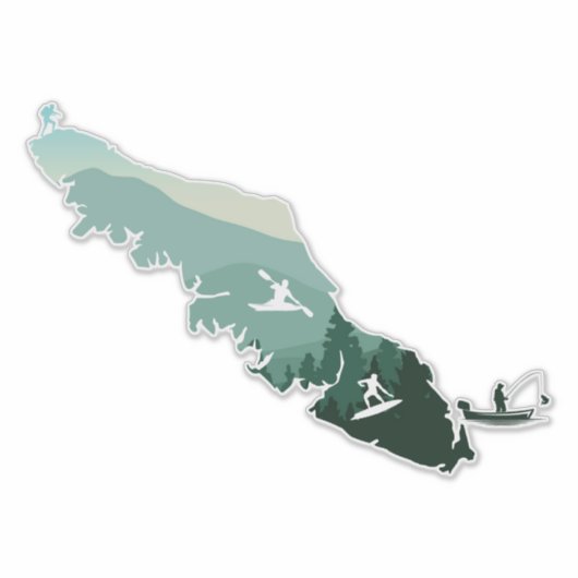 Vancouver Island West Coast Design Vinyl Sticker (Voorkant)