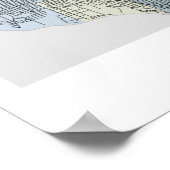 Vancouver-kaart met levendige funkkleuren poster (Hoek)