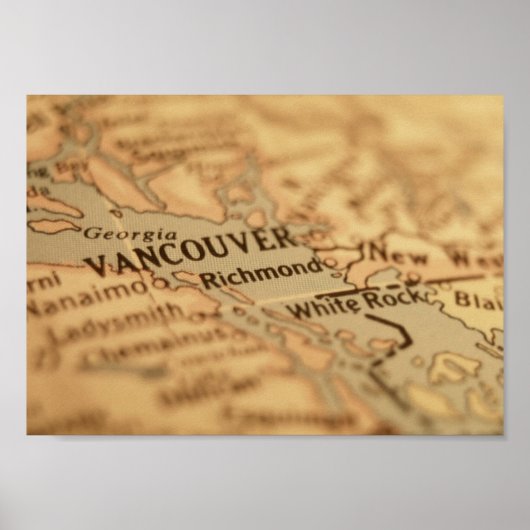 Vancouver-kaart Poster (Voorkant)