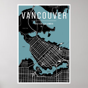 Vancouver-kaart Poster