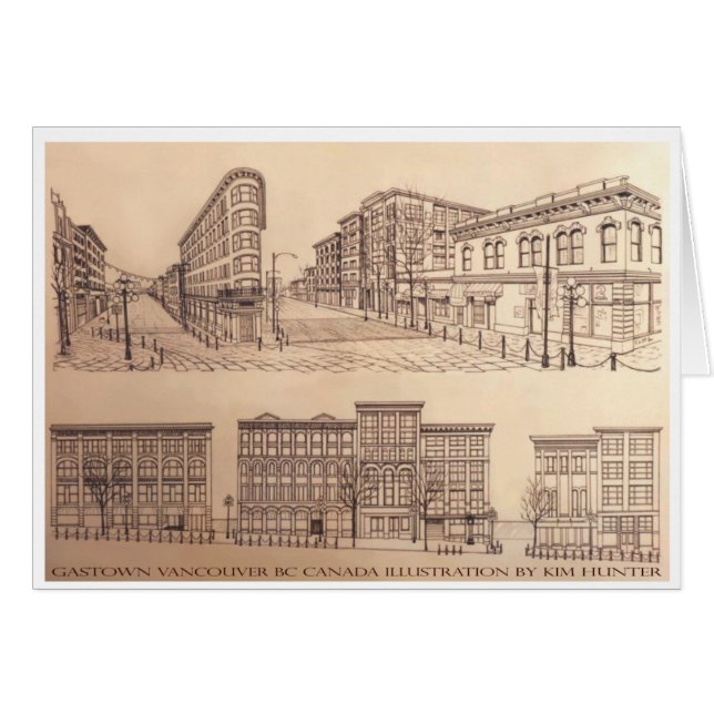 Vancouver Kaarten Souvenir Kaarten Gastown Art Kaa (Voorkant Horizontaal)