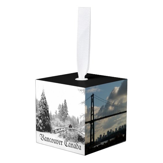 Vancouver-kerstornament, gepersonaliseerd Souvenir Kubus Ornament (Voorkant hoekig)