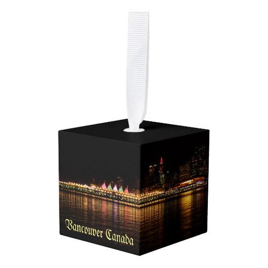 Vancouver-kerstornament, gepersonaliseerd Souvenir Kubus Ornament (Voorkant hoekig)