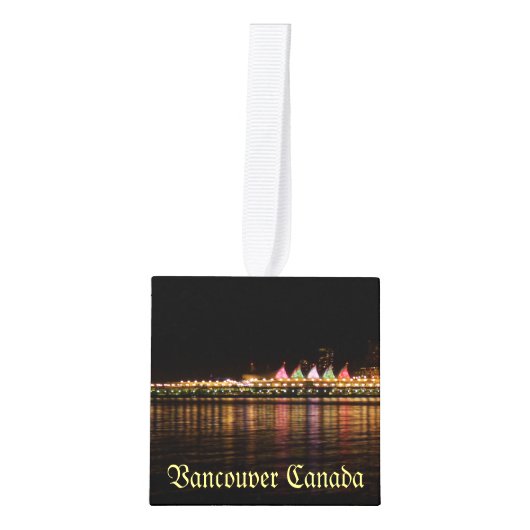Vancouver-kerstornament, gepersonaliseerd Souvenir Kubus Ornament (Voorkant)