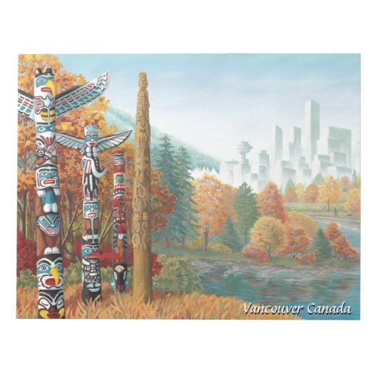 Vancouver-laptop Vancouver Totem Poles Souvenir Notitieblok (Voorkant)