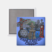 Vancouver Magneet BC Souvenir Landmark Art Gifts (Voorkant / Achterkant)