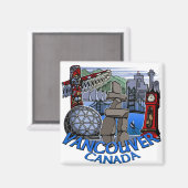 Vancouver Magnet Souvenir Magnet-Buttonnen en cade (Voorkant / Achterkant)