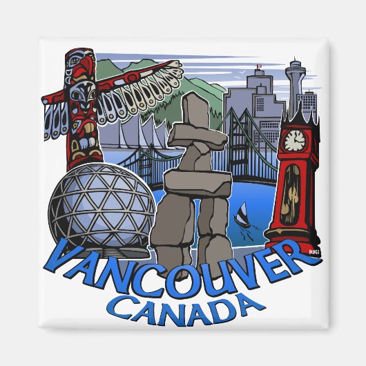 Vancouver Magnet Souvenir Magnet-Buttonnen en cade (Voorkant)
