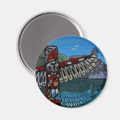 Vancouver Magnet Souvenir Magnet-Buttonnen en cade (Voorkant / Achterkant)