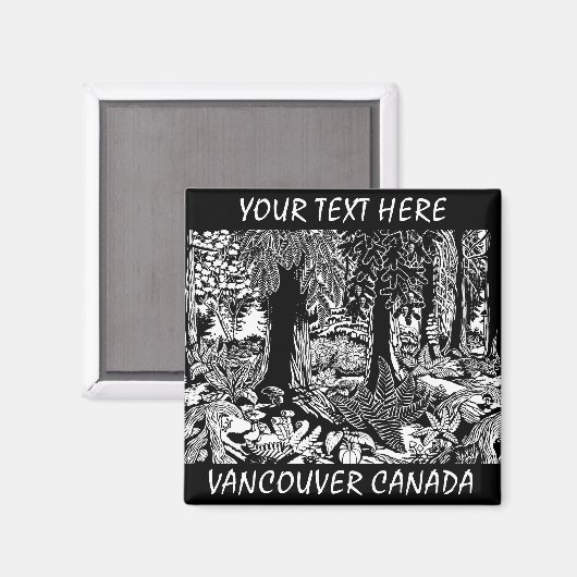 Vancouver Magnet Souvenir Stanley Park Forest Gift (Voorkant / Achterkant)