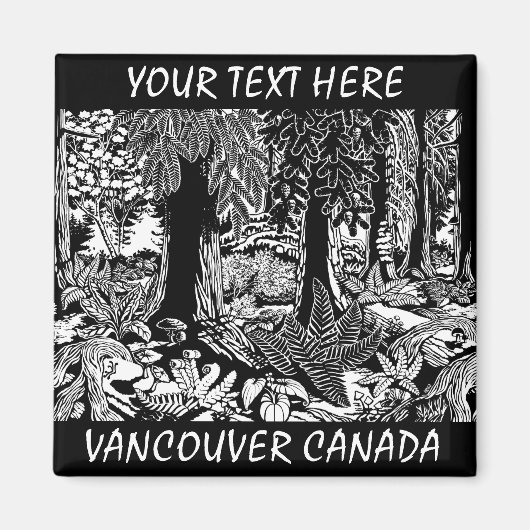 Vancouver Magnet Souvenir Stanley Park Forest Gift (Voorkant)