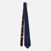 Vancouver Native Art Stropdassen Totem Pole Neckti (Achterkant)