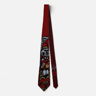 Vancouver Native Art Stropdassen Totem Pole Neckti