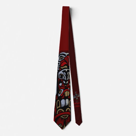 Vancouver Native Art Stropdassen Totem Pole Neckti (Voorkant)
