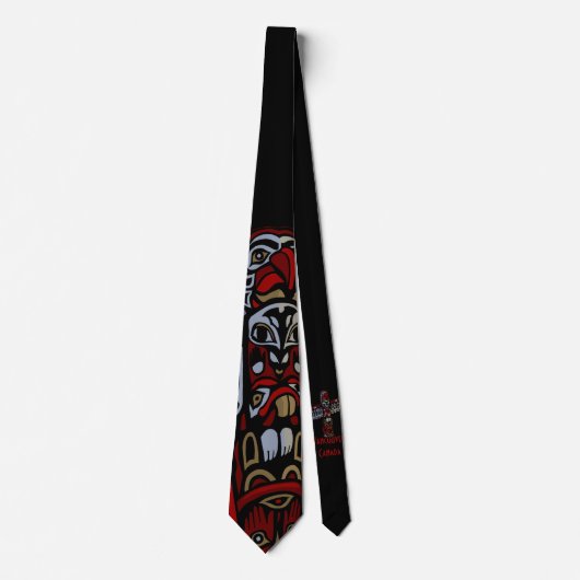 Vancouver Native Art Stropdassen Totem Pole Neckti (Voorkant)
