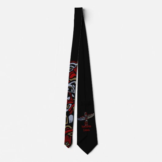 Vancouver Native Art Stropdassen Totem Pole Neckti (Achterkant)