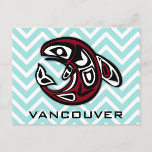 Vancouver Nautical Tribale Totem Tatoeage Orka Wal Briefkaart