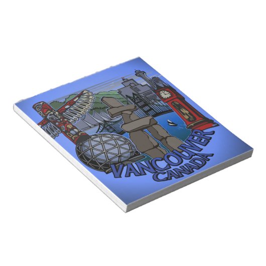 Vancouver Notepad Vancouver Landmarks Souvenir Notitieblok (Schuin)
