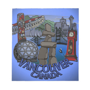 Vancouver Notepad Vancouver Landmarks Souvenir Notitieblok