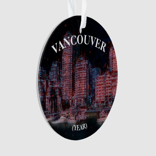 Vancouver Panoramic Souvenir Kerstmis Ornament (voorkant)