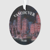 Vancouver Panoramic Souvenir Kerstmis Ornament (voorkant)