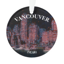 Vancouver Panoramic Souvenir Kerstmis Ornament