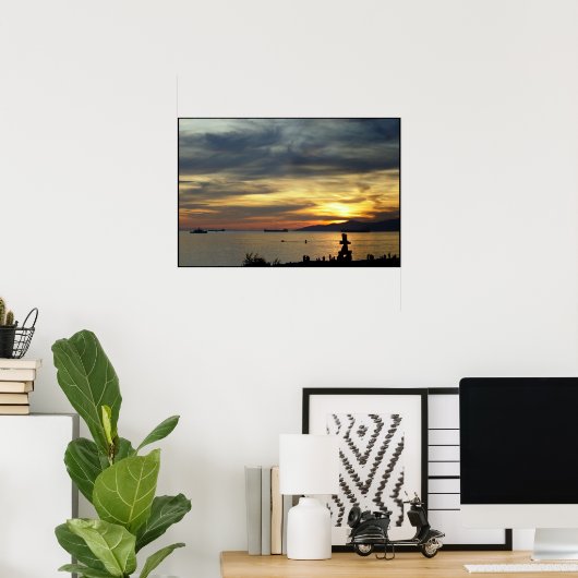Vancouver Poster BC Sunset Seascape Print (Thuiskantoor)