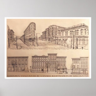 Vancouver Poster Gastown Illustration Art Print