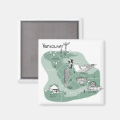 Vancouver Poster - groen Magneet (Voorkant / Achterkant)