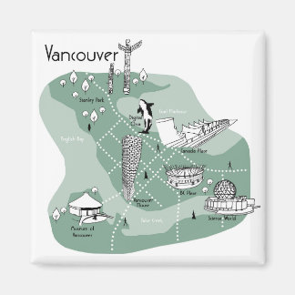 Vancouver Poster - groen Magneet