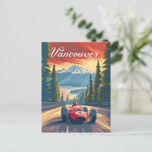 Vancouver  raceauto briefkaart (Staand voorkant)