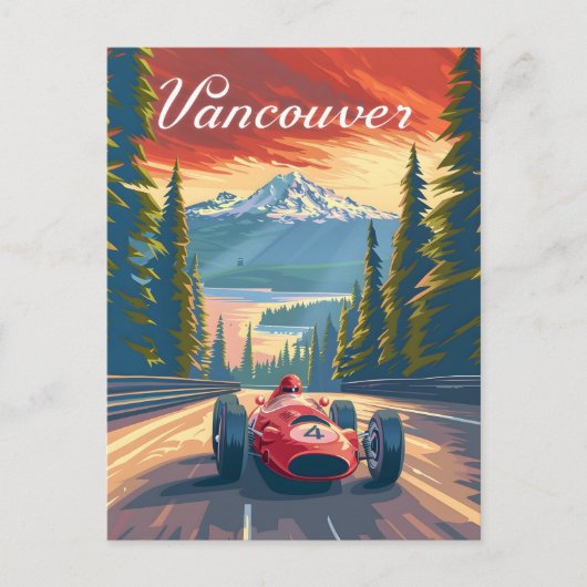 Vancouver  raceauto briefkaart (Voorkant)