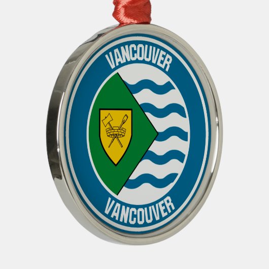 Vancouver Round Emblem Metalen Ornament (Rechts)
