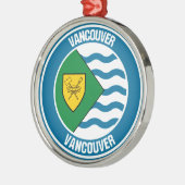 Vancouver Round Emblem Metalen Ornament (Links)