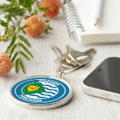 Vancouver Round Emblem Sleutelhanger (Zijkant)