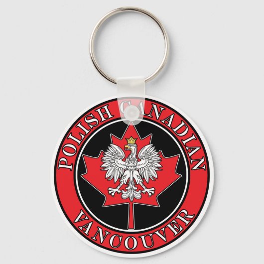 Vancouver Round Poland Canadees Leaf Sleutelhanger (Voorkant)