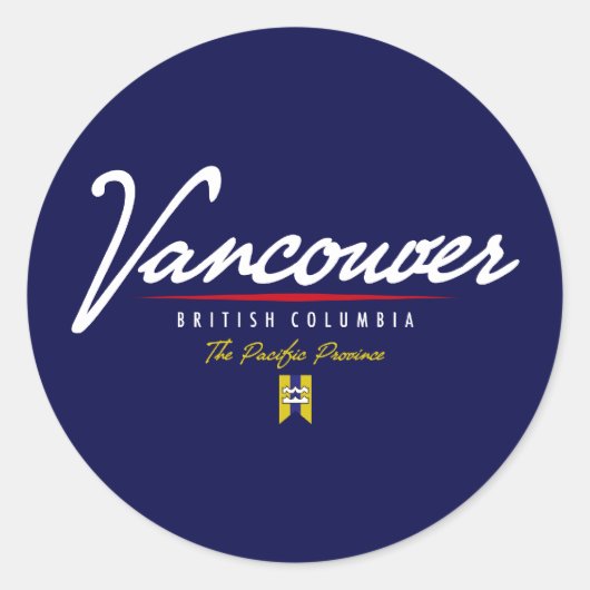 Vancouver Script Ronde Sticker (Voorkant)