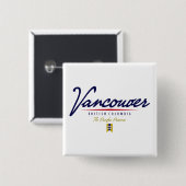 Vancouver-script Vierkante Button 5,1 Cm (Voorkant /achterkant)