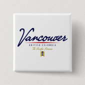 Vancouver-script Vierkante Button 5,1 Cm (Voorkant)