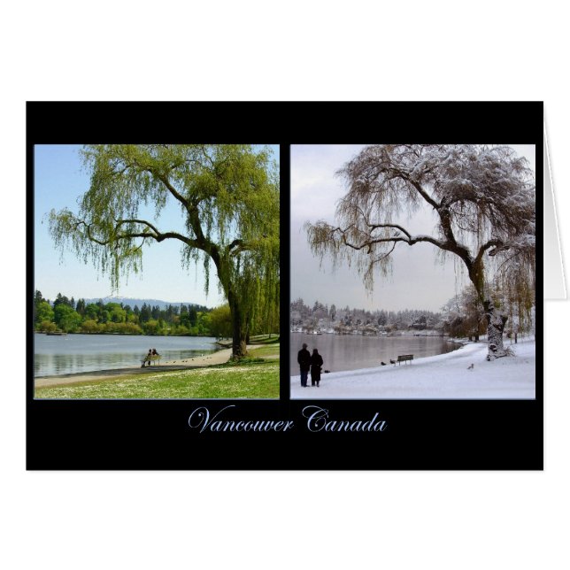 Vancouver Seasons Kaarten Print Canada Souvenir (Voorkant Horizontaal)