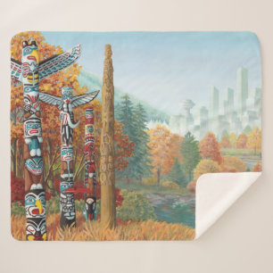 Vancouver Sherpa dekens Totem kunst werpdekens