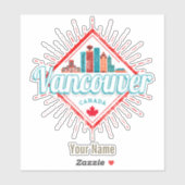 Vancouver Silhouet Brits-Columbia Retro Canada Sticker (Vel)