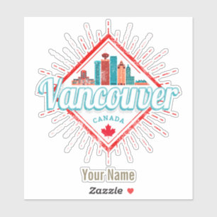 Vancouver Silhouet Brits-Columbia Retro Canada Sticker