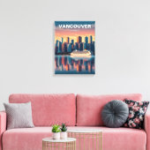 Vancouver Silhouette Canada Reizen Canvas Afdruk (Insitu (Woonkamer))