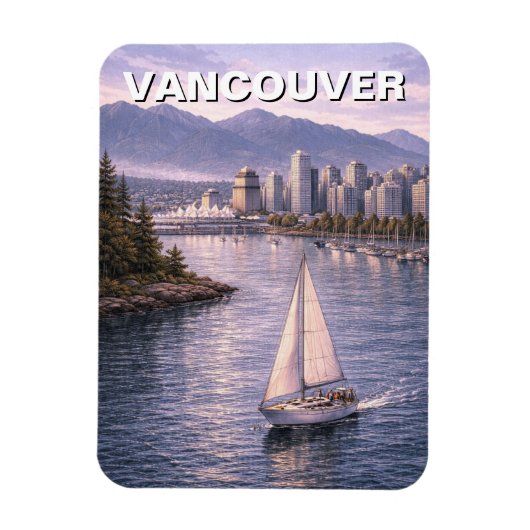 Vancouver Silhouette Canada Reizen Magneet (Verticaal)