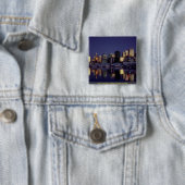 Vancouver skyline, British Columbia, Canada Vierkante Button 5,1 Cm (In situ)