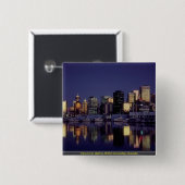 Vancouver skyline, British Columbia, Canada Vierkante Button 5,1 Cm (Voorkant /achterkant)